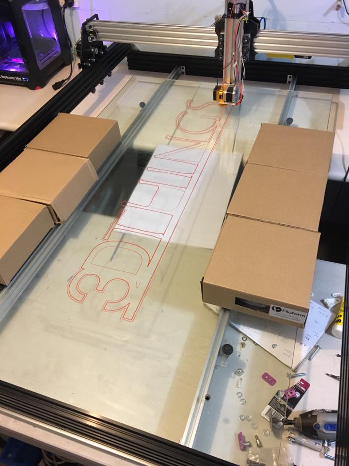 Large-format print used to test the CNC bed.