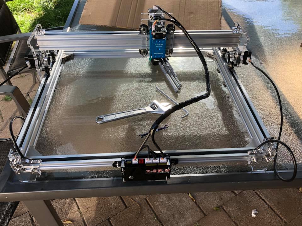Laser engraver assembled as part of the CNC workshop setup.