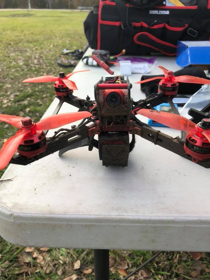 Drone out in the field during testing.