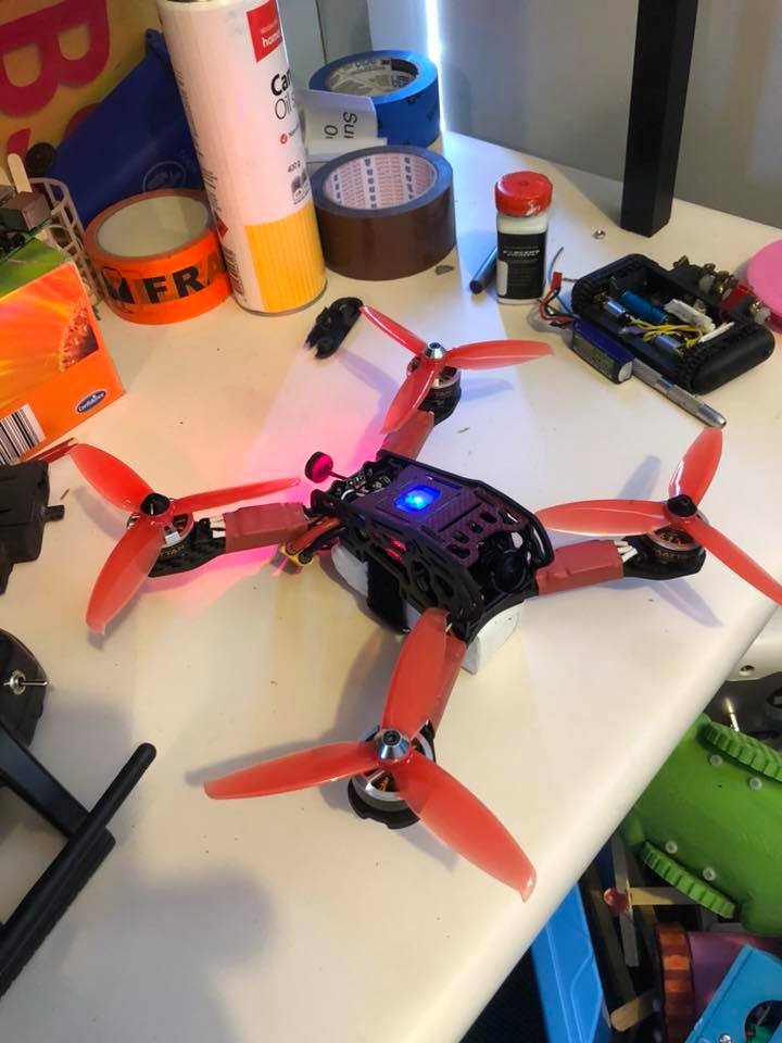 Drone running after another round of work and help.