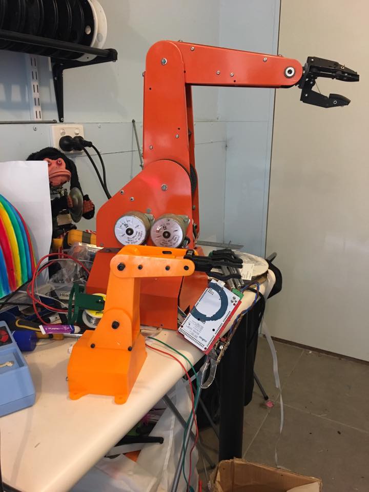 Second view of the printed robot arm puppet controller.